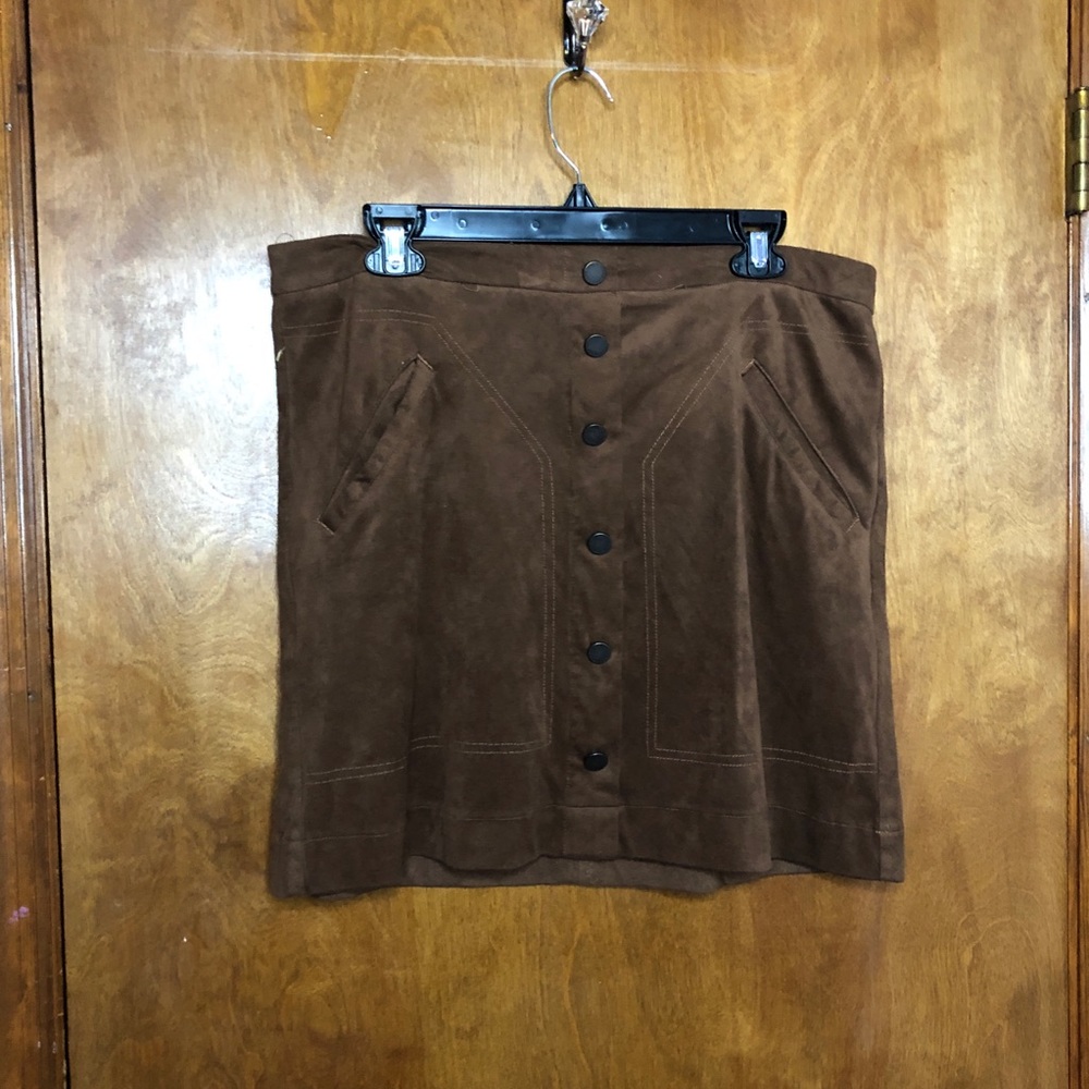 Faux Suede Mini Skirt
